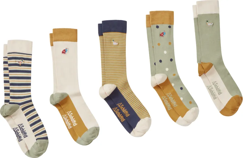 Schoffel Bamboo Sock Box of 5 Game Birds