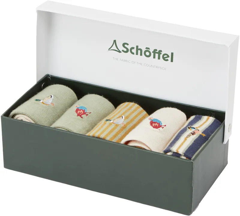Schoffel Bamboo Sock Box of 5 Game Birds-1