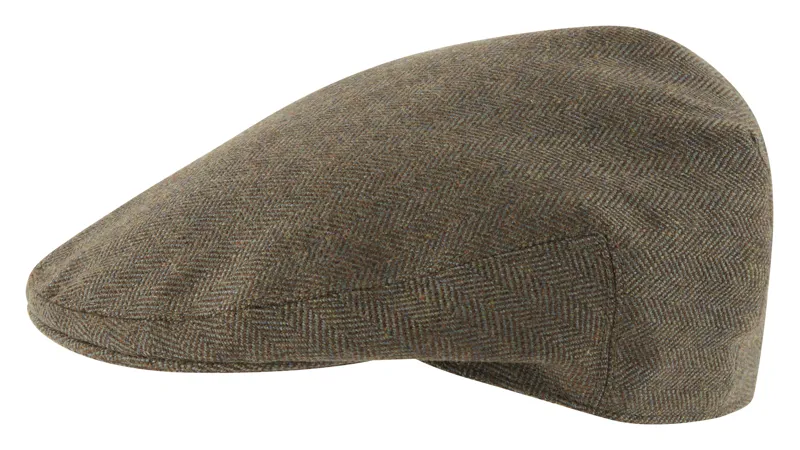 Schoffel Herringbone Tweed Classic Cap - Loden Green