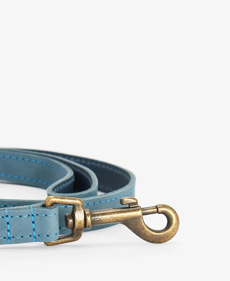 Barbour Leather Dog Lead - Blue-3