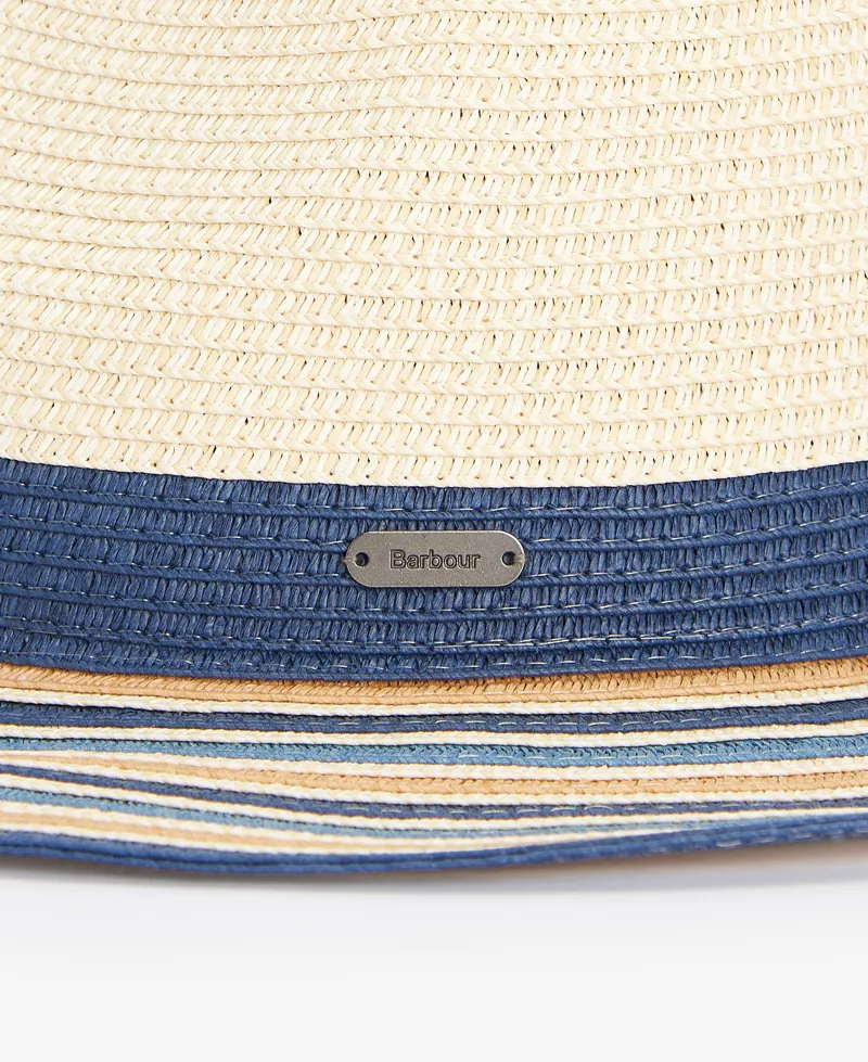 Barbour Amelda Fedora Summer Hat - Natural/Navy-2