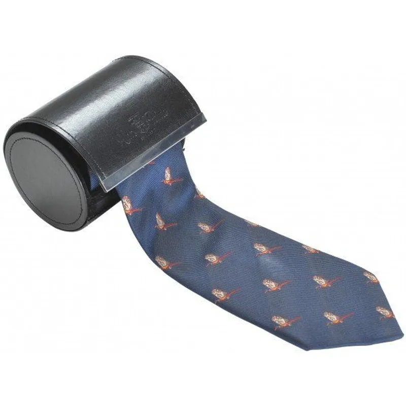 Alan Paine Flying Pheasant Silk Tie - Navy