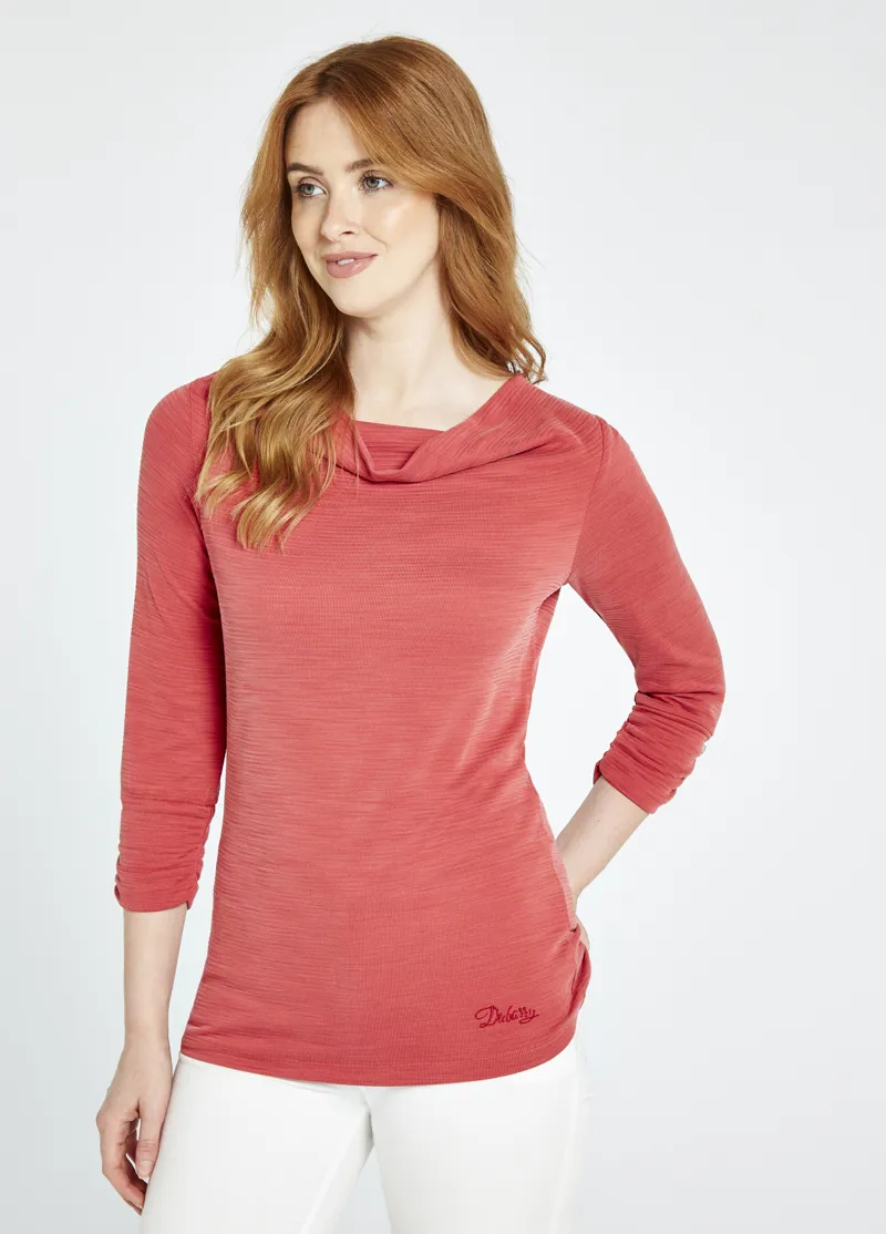 Dubarry Ladies Hillgrove Cowl Neck Top - Nantuck Red-1