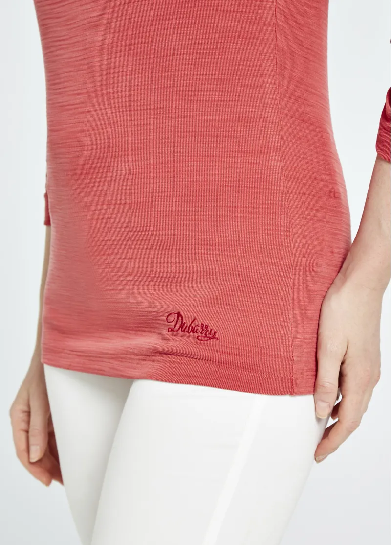 Dubarry Ladies Hillgrove Cowl Neck Top - Nantuck Red-3