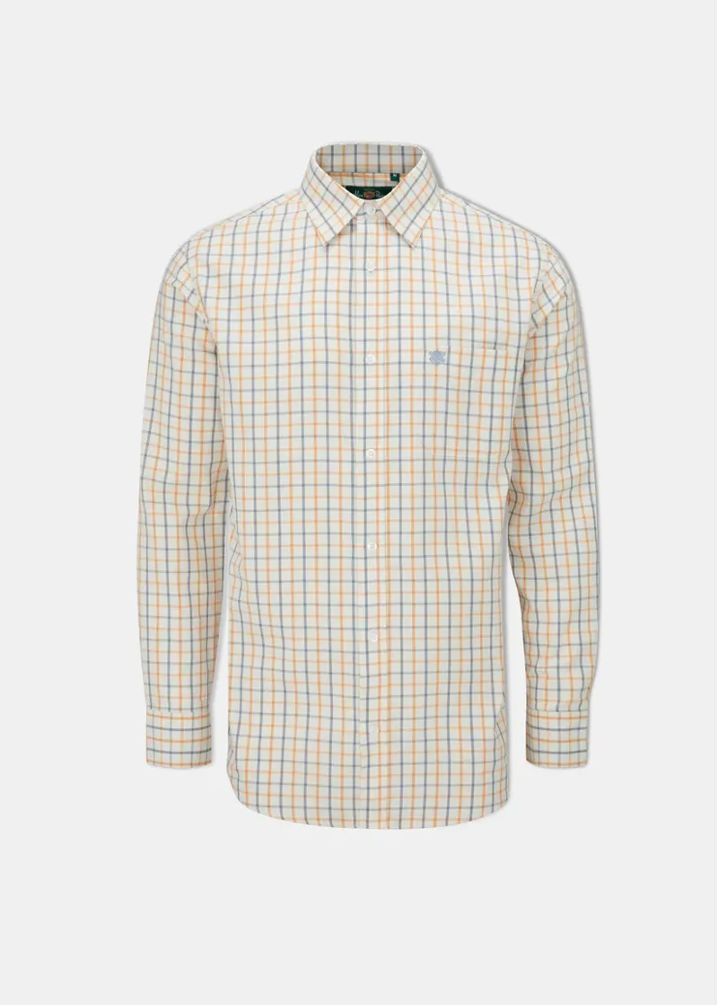 Alan Paine Ilkley Check Shirt  47 - Blue/Gold