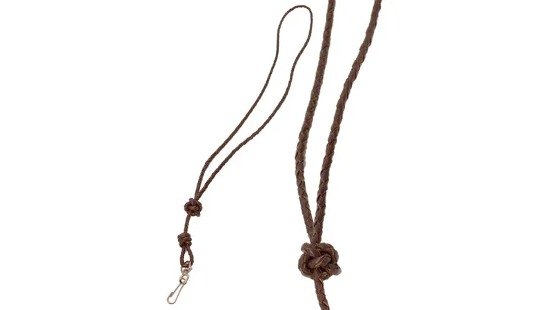 Bisley Plaited Leather Lanyard Brown