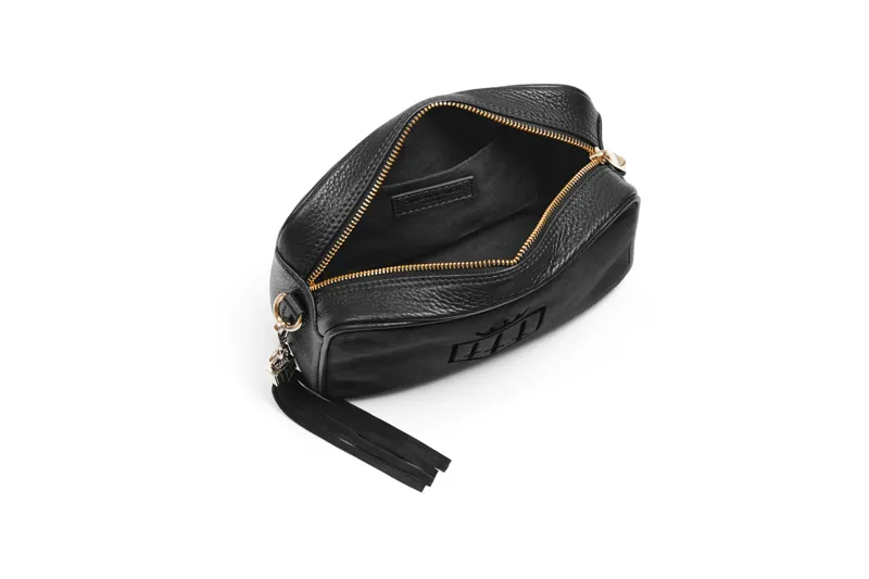 Fairfax and Favor Finsbury Cross Body Bag Black Suede-2