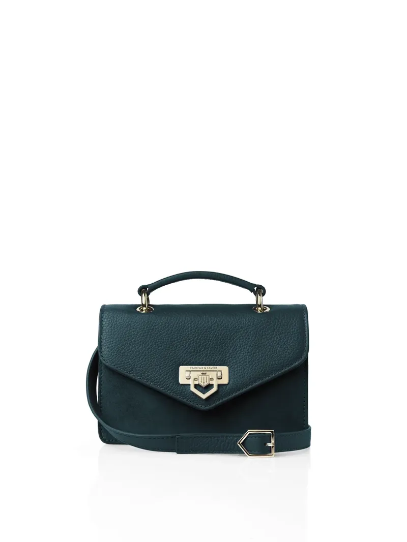 Fairfax and Favor Loxley Mini Cross Body Bag -  Teal Suede