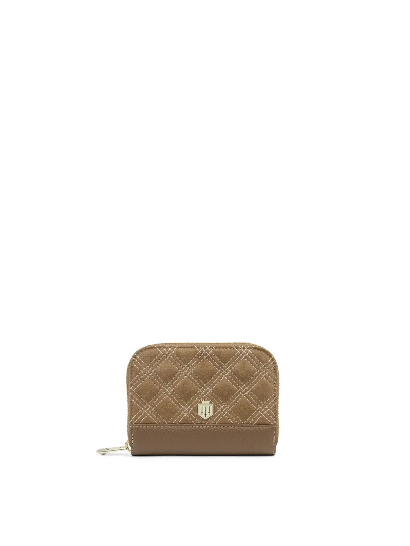 Fairfax and Favor Mini Salisbury Purse Quilted Tan Suede