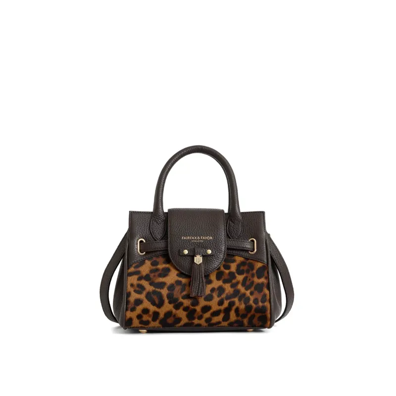 Fairfax and Favor Mini Windsor Handbag Leopard Haircalf
