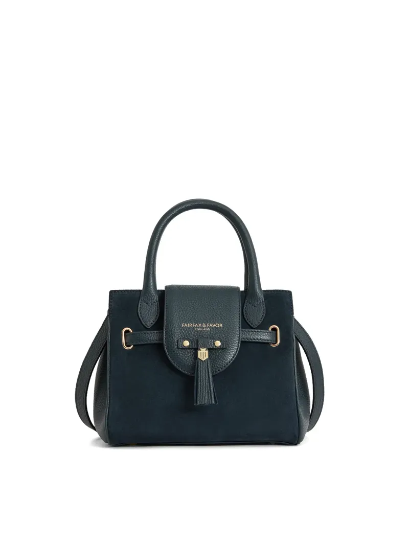 Fairfax and Favor Mini Windsor Handbag - Teal Suede