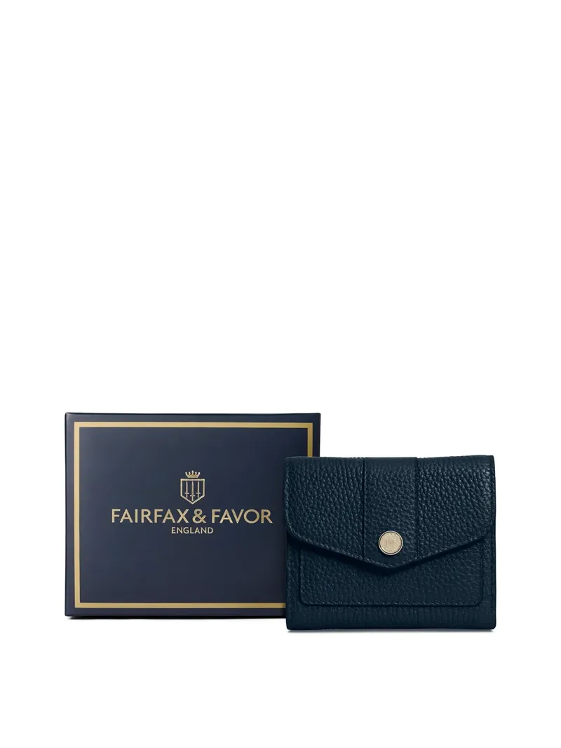 Fairfax and Favor Langford Button Purse - Teal Leather-1