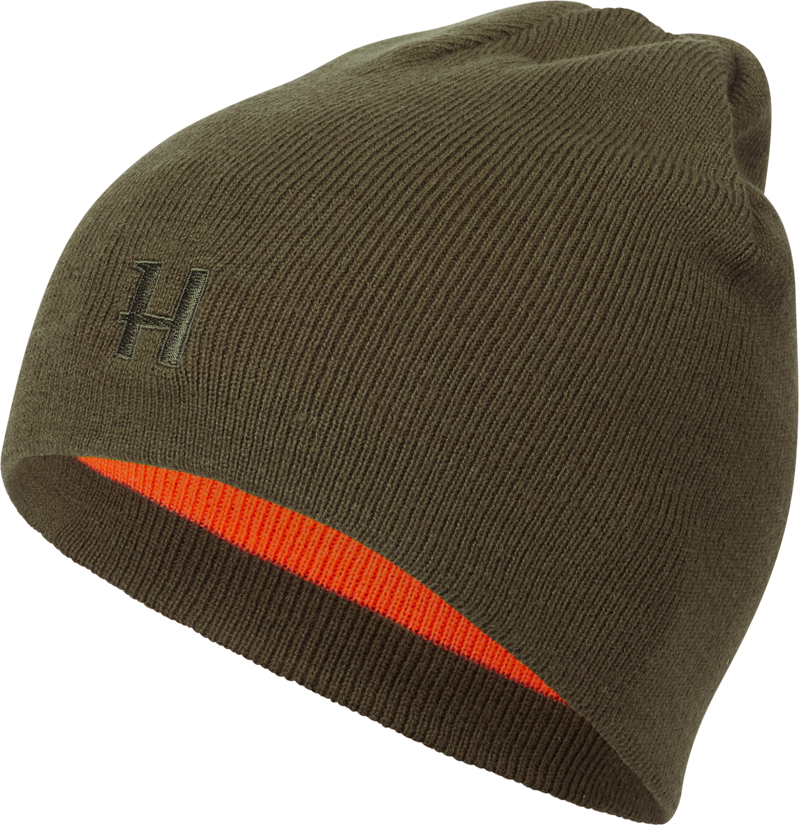 Harkila Reversible Beanie - Willow Green/Orange-1