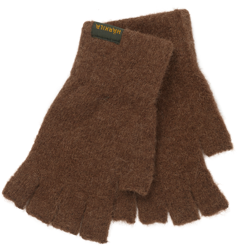 Harkila Alpaca Half Fingerless Gloves - Pinecone Brown
