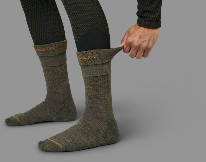 Harkila Pro Hunter 2.0 Short Socks - Willow Green/Shadow Brown-1