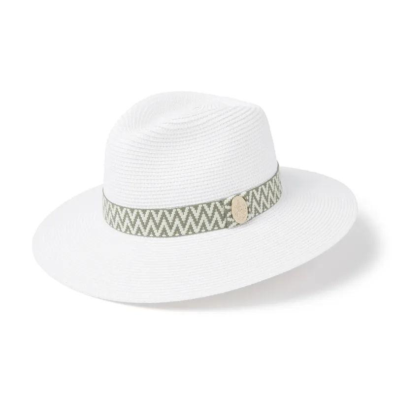Hicks and Brown Hemley Fedora in White - Aztec