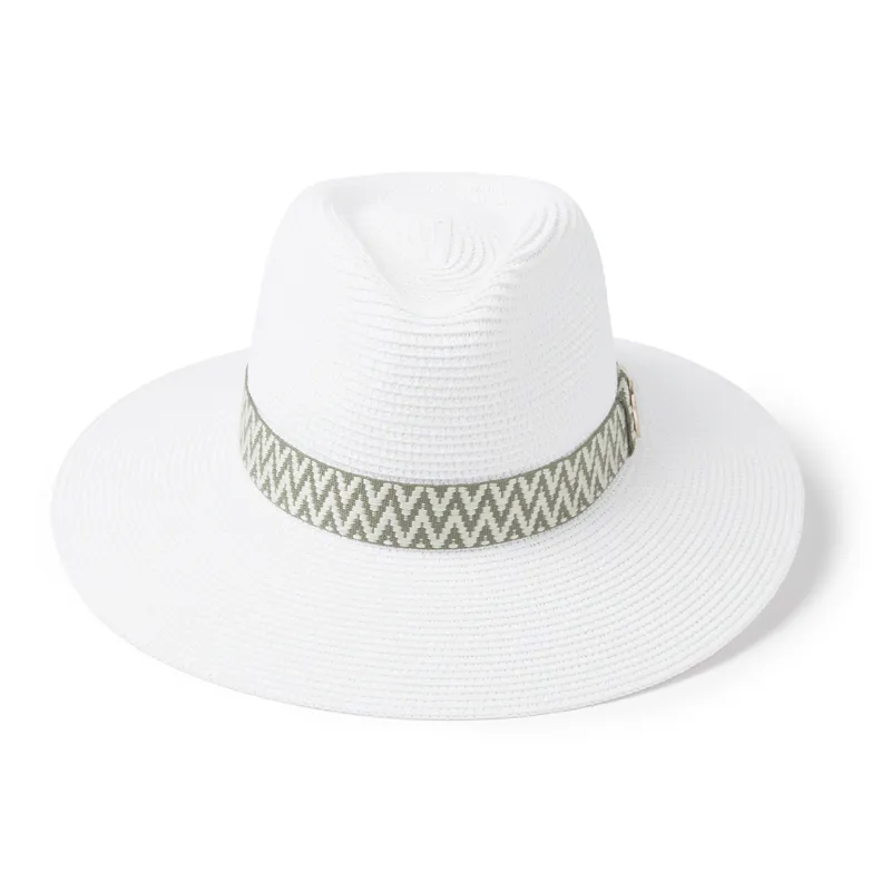 Hicks and Brown Hemley Fedora in White - Aztec-1