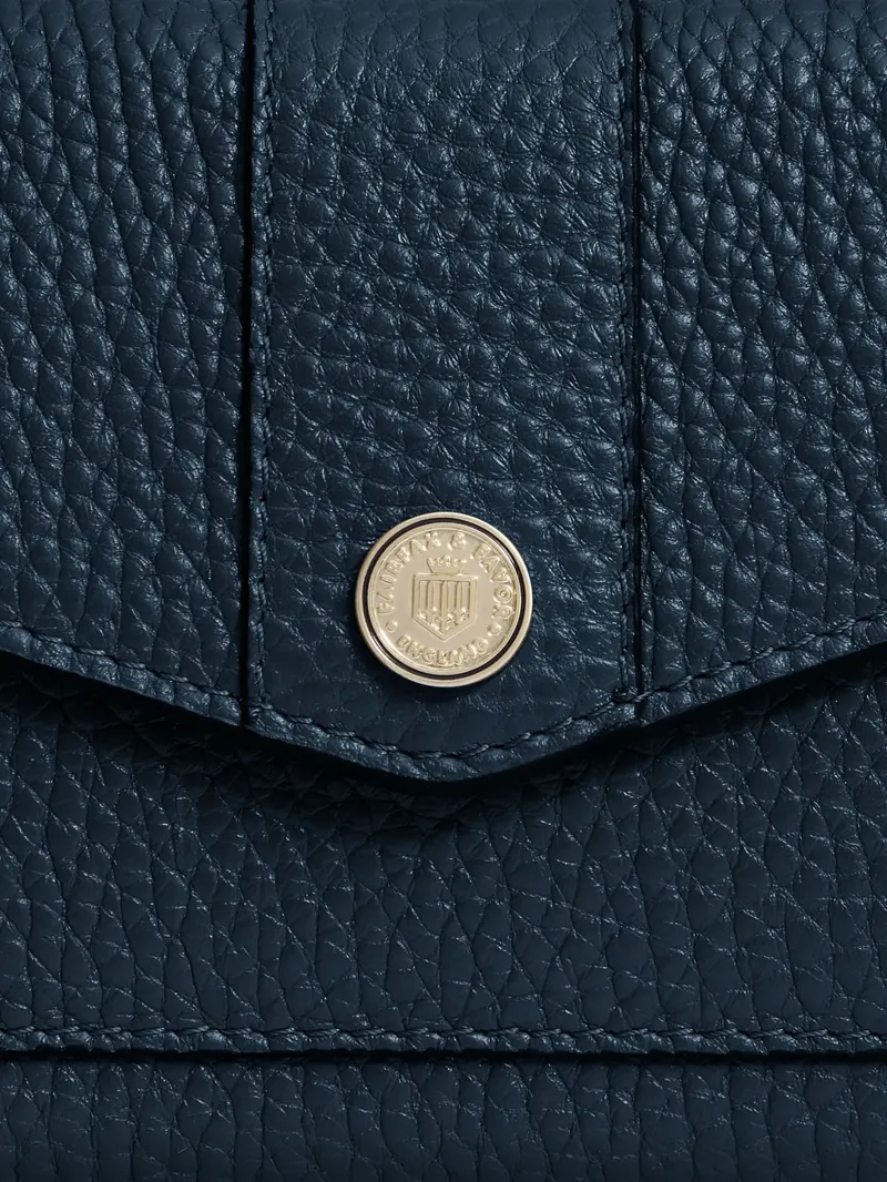 Fairfax and Favor Langford Button Purse - Teal Leather-4