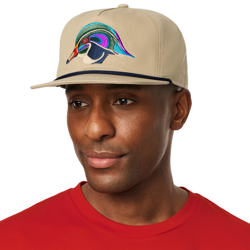 YETI Wood Duck Flat Brim Rope Hat - Khaki-2