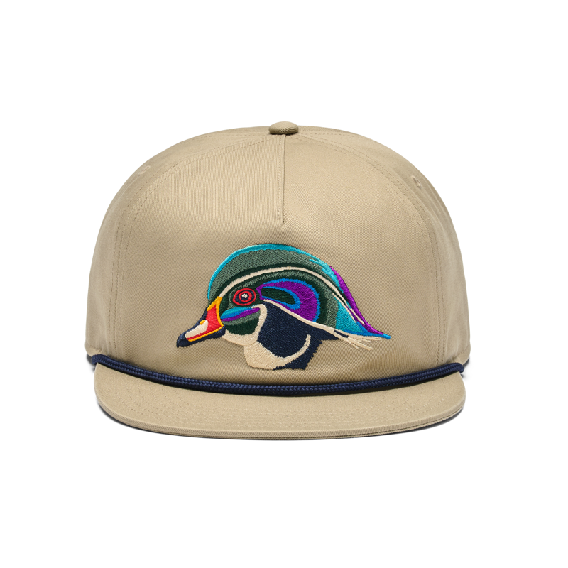 YETI Wood Duck Flat Brim Rope Hat - Khaki