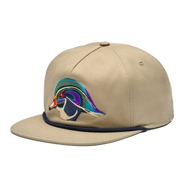 YETI Wood Duck Flat Brim Rope Hat - Khaki-1