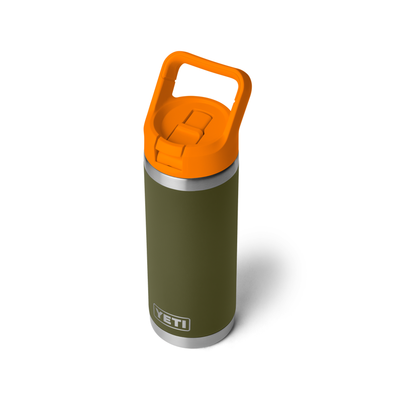 Yeti Rambler 18 oz Colour Straw Bottle - Olive/King Crab-2