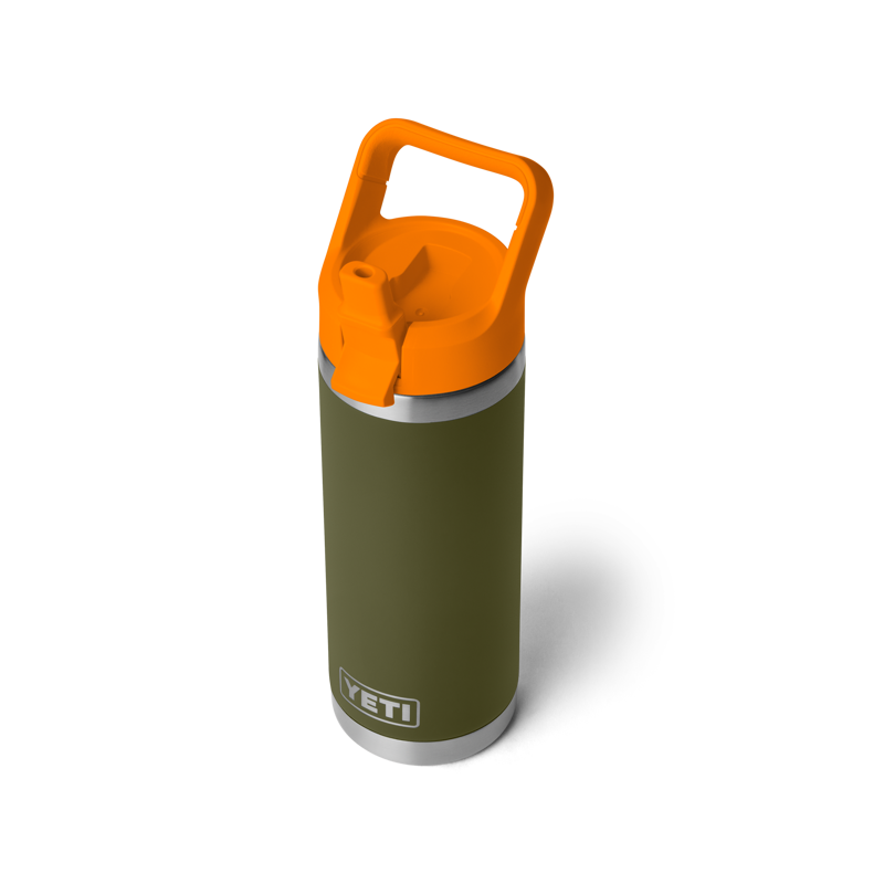 Yeti Rambler 18 oz Colour Straw Bottle - Olive/King Crab-3