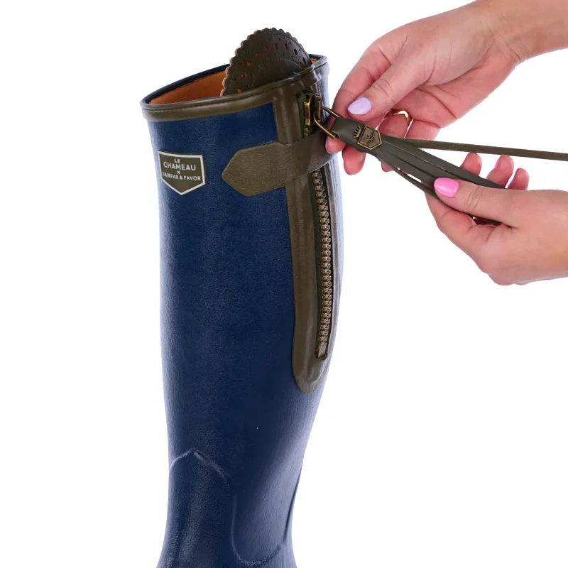 Le Chameau X Fairfax and Favor L'Alliance Neo Wellington Reg Navy-3