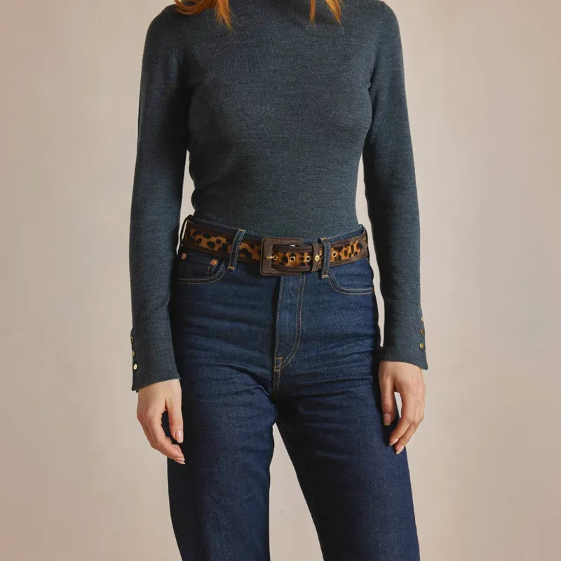 Fairfax and Favor Womens Marseille Belt Leopard Haircalf-3
