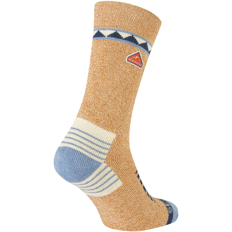 Sealskinz Kimberley Bamboo Mid Length Hiking Sock - Orange-1