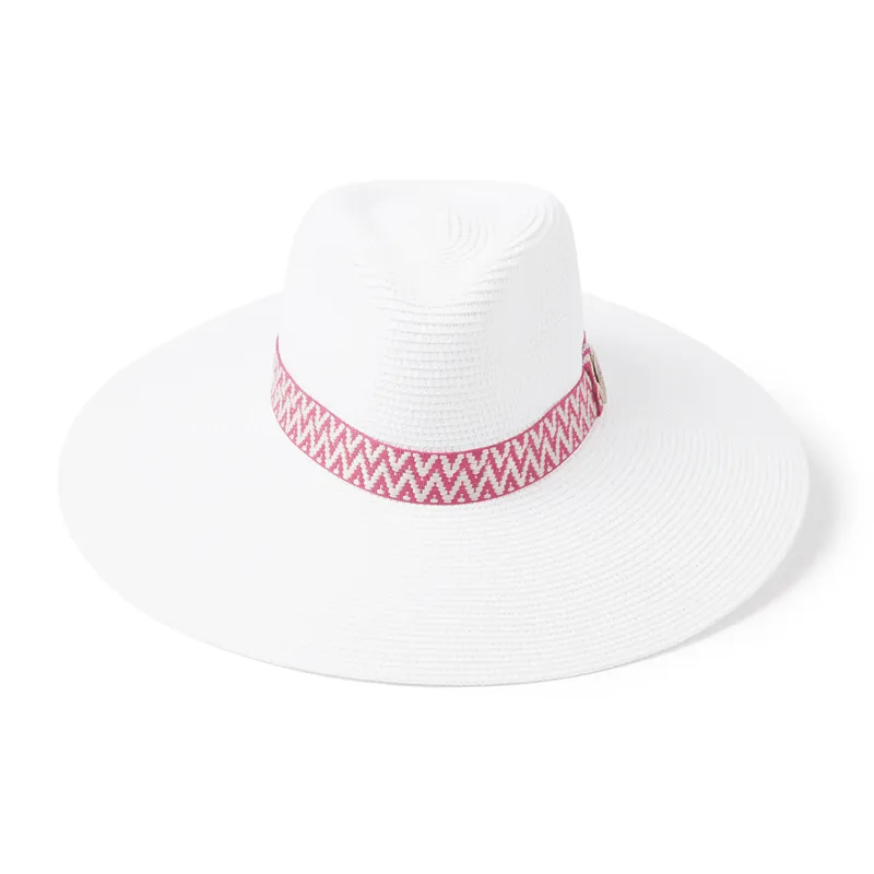 Hicks and Brown Pebmarsh Fedora White Aztec-1
