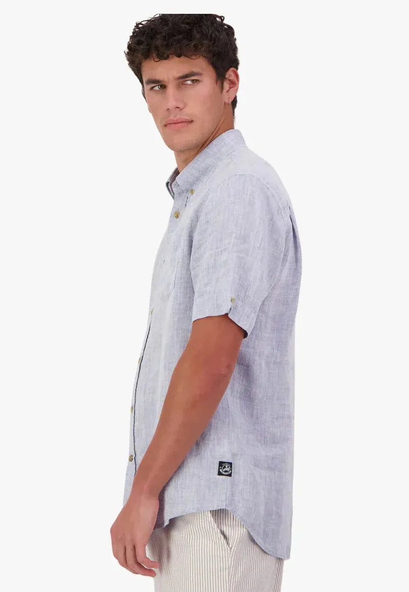 Swanndri Humber SS Linen Shirt - Summer Blue-2