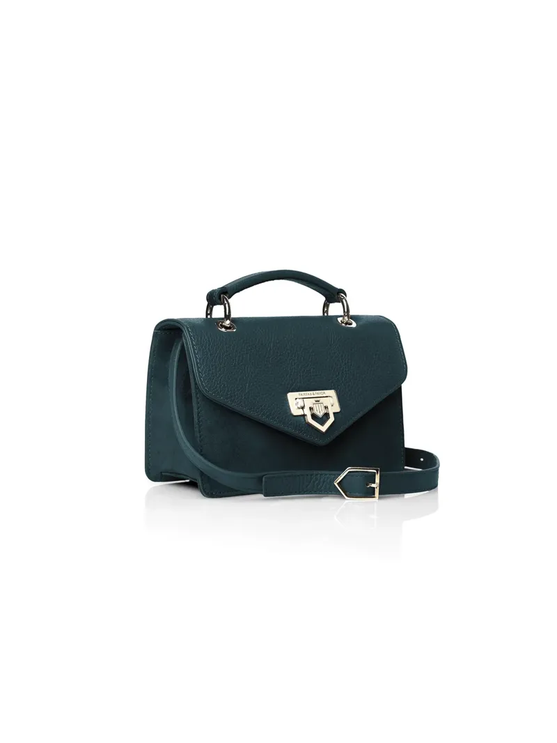 Fairfax and Favor Loxley Mini Cross Body Bag -  Teal Suede-1