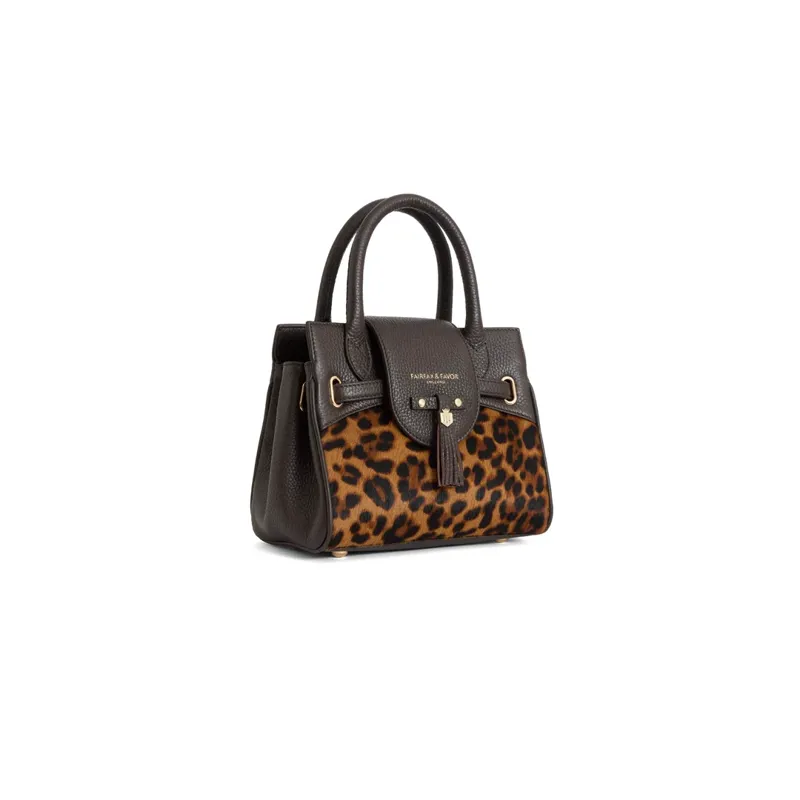 Fairfax and Favor Mini Windsor Handbag Leopard Haircalf-3