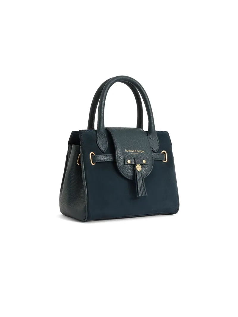 Fairfax and Favor Mini Windsor Handbag - Teal Suede-1
