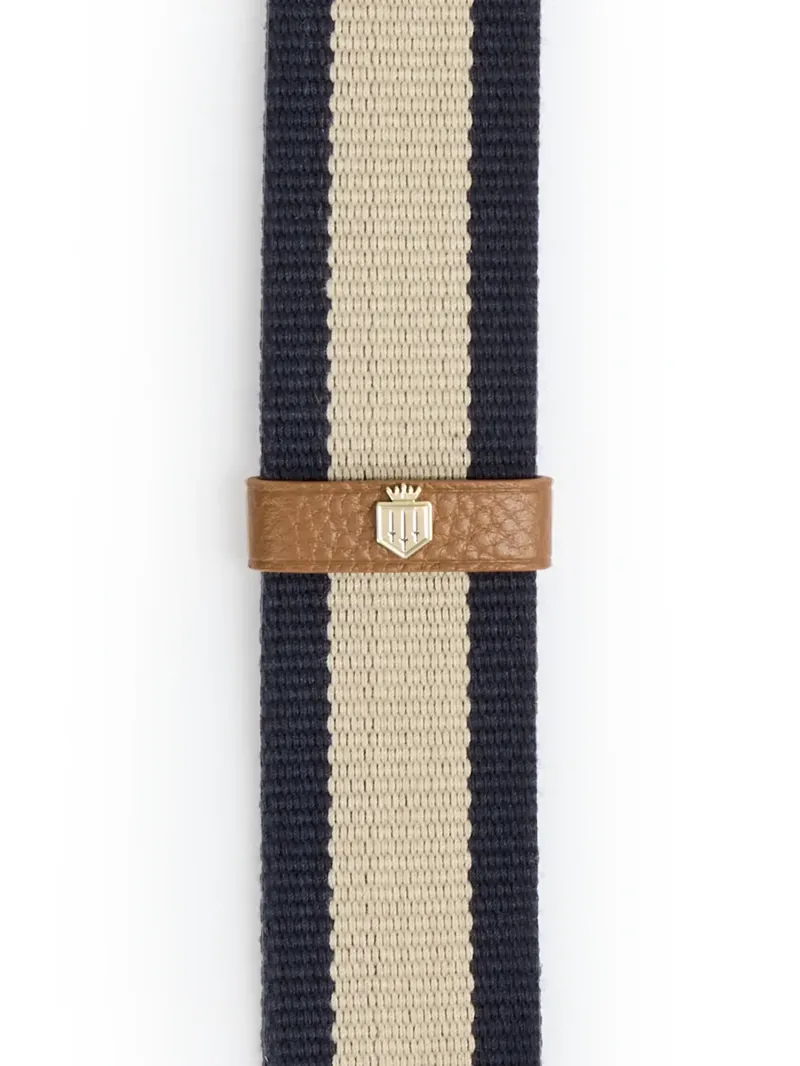 Fairfax and Favor Signature Webbing Strap -  Navy/Cream-3