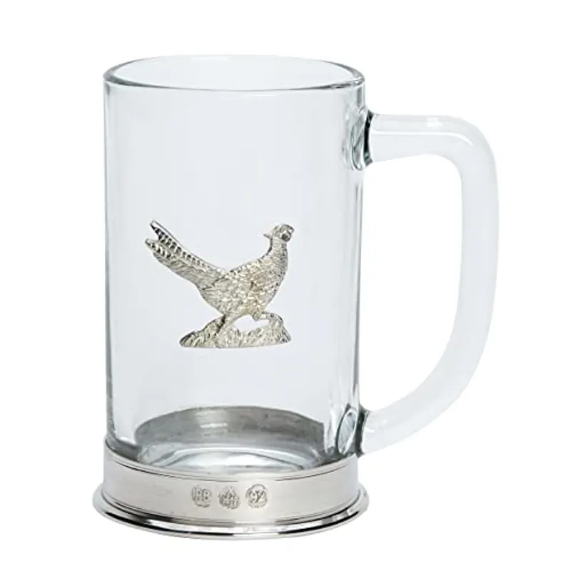 Bisley Walking Pheasant Glass Tankard