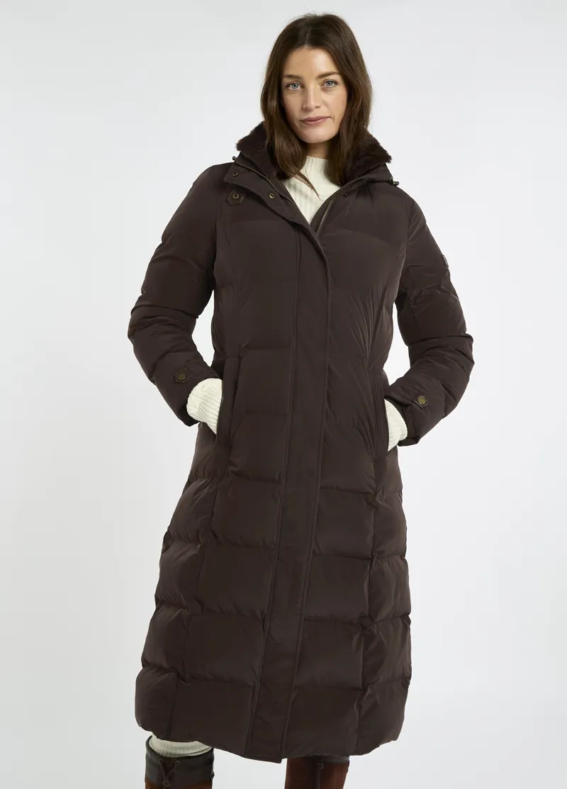 Dubarry Women's Aldborough Long Down Coat - Mahogany-2