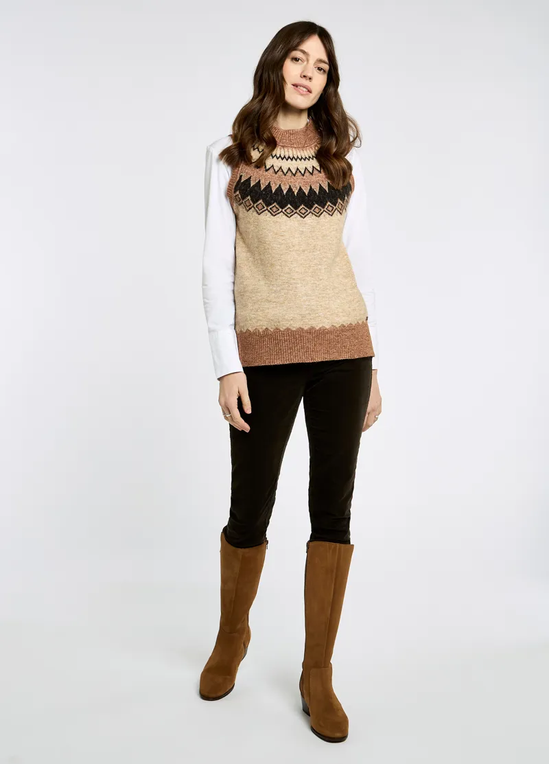 Dubarry Ladies Doyle Knit Vest - Oat-2