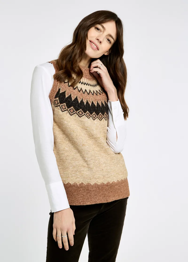 Dubarry Ladies Doyle Knit Vest - Oat-1