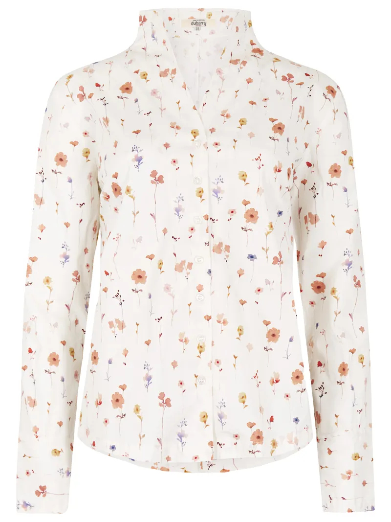 Dubarry Ladies Fuchsia Printed Shirt - White