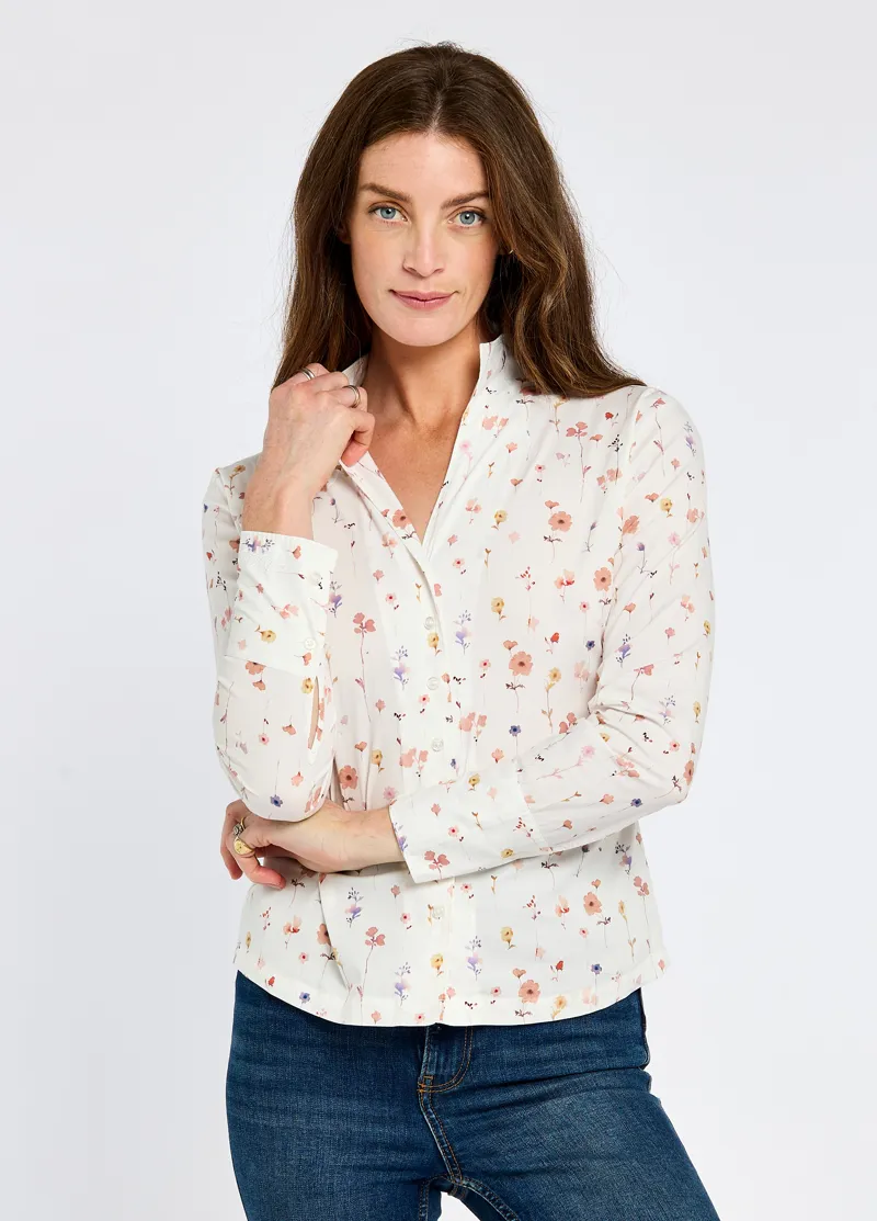 Dubarry Ladies Fuchsia Printed Shirt - White-2