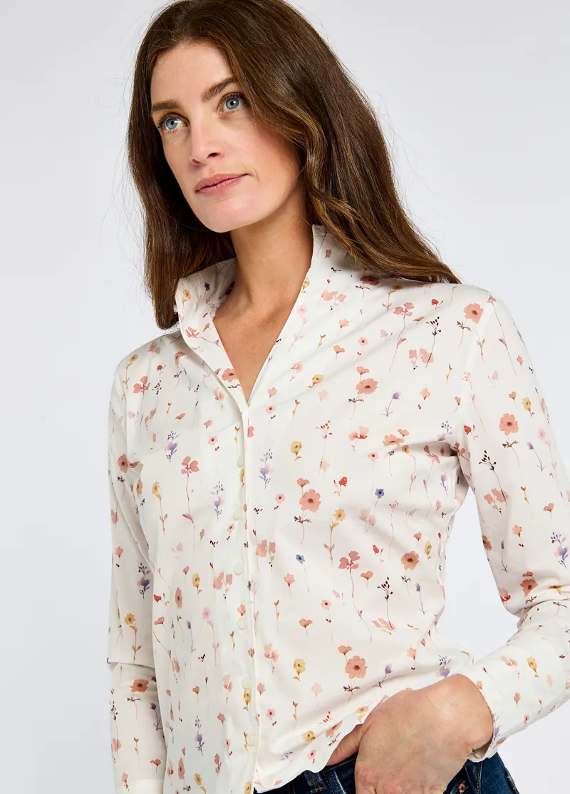 Dubarry Ladies Fuchsia Printed Shirt - White-3