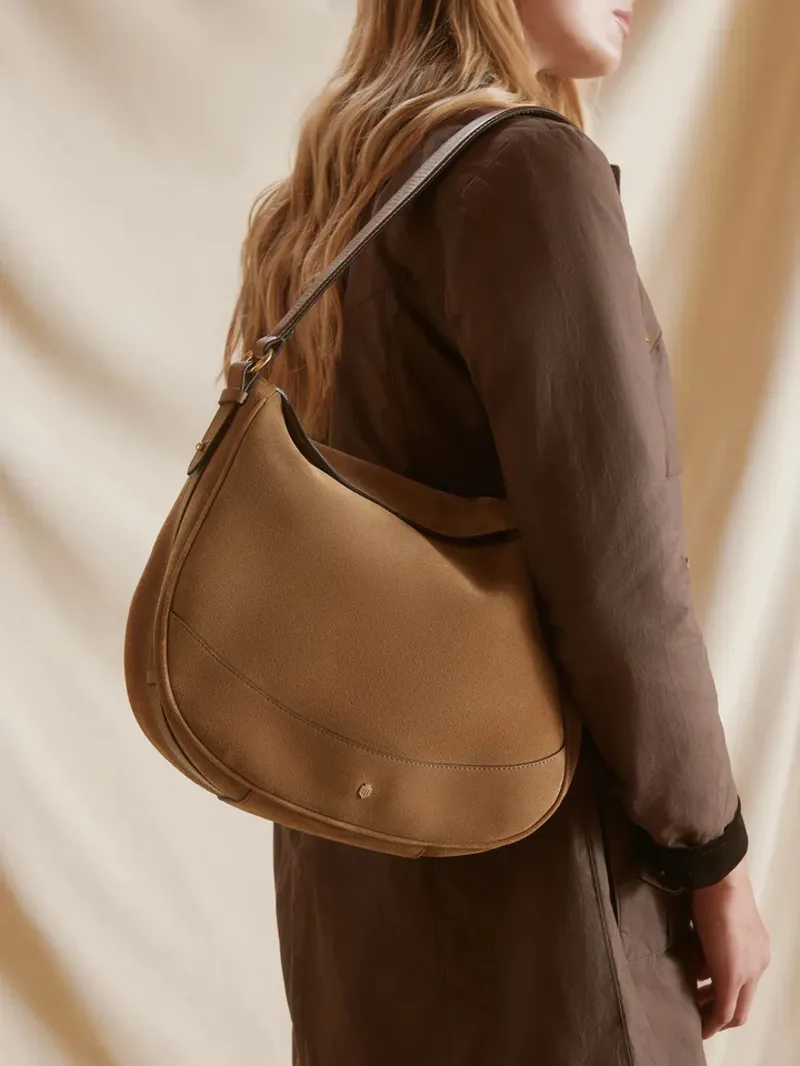 Fairfax and Favor Dartmoor Hobo Bag - Tan Suede-5