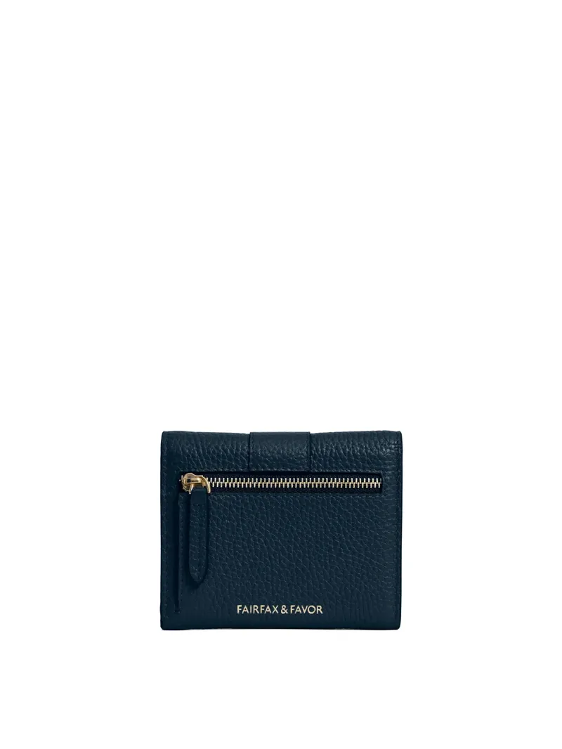 Fairfax and Favor Langford Button Purse - Teal Leather-2