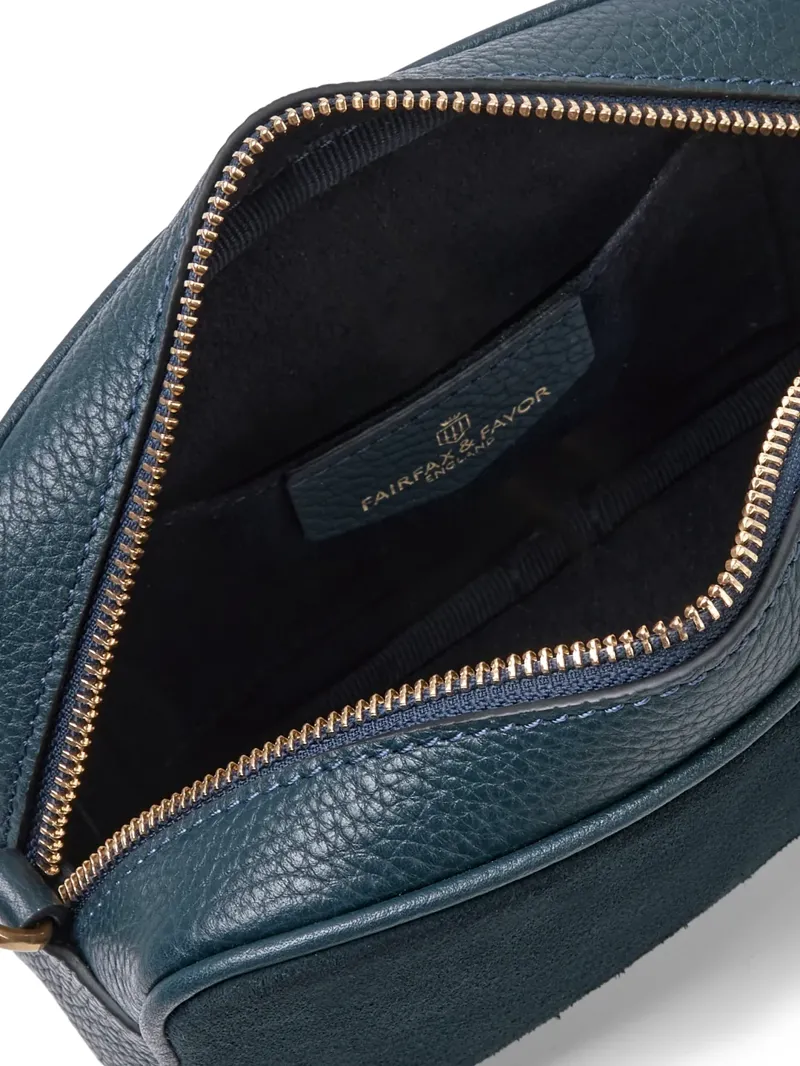 Fairfax and Favor Farnham Cross Body Bag - Teal Suede-5