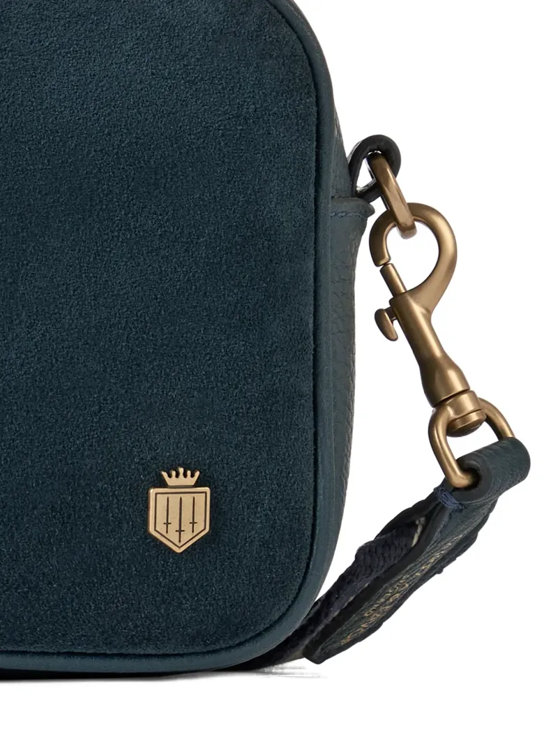 Fairfax and Favor Farnham Cross Body Bag - Teal Suede-4