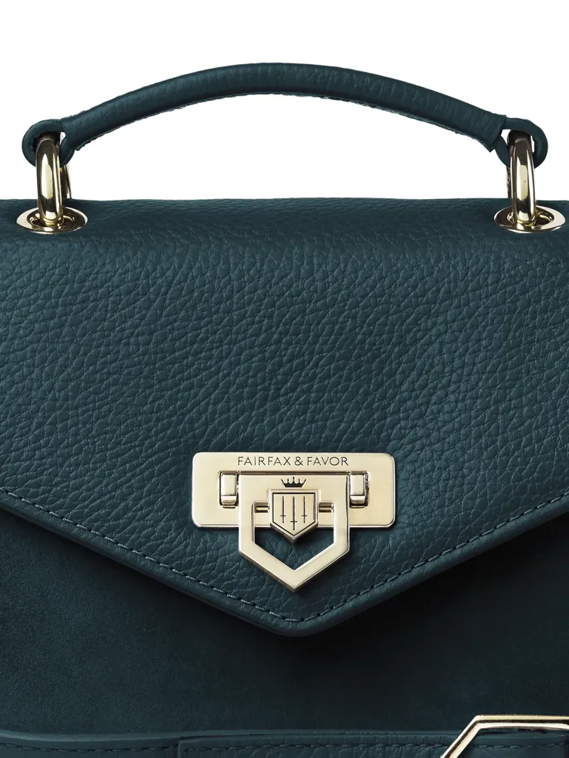 Fairfax and Favor Loxley Mini Cross Body Bag -  Teal Suede-3