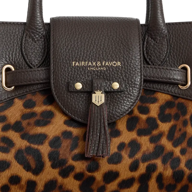 Fairfax and Favor Mini Windsor Handbag Leopard Haircalf-5