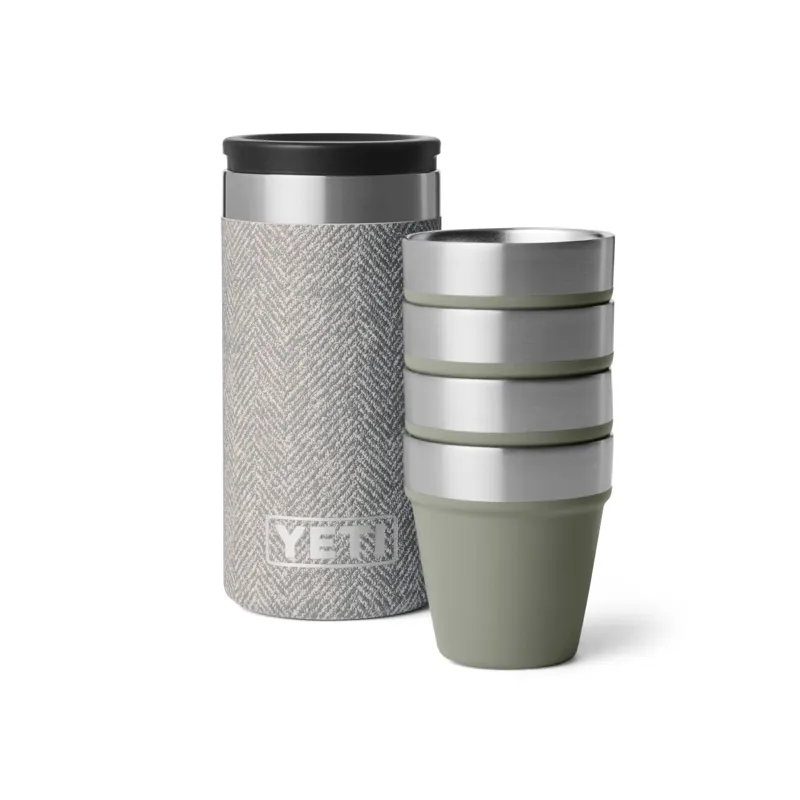 Yeti Shot Glasses and Case - Riverhead Green